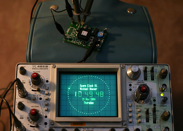 Scope Clock running, scope in X-Y mode