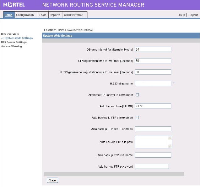 Automatic NRS Backup