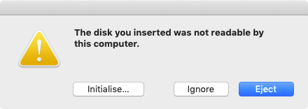 Disk Not Readable box