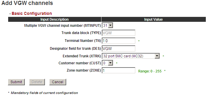 Element Manager: Add VGW's