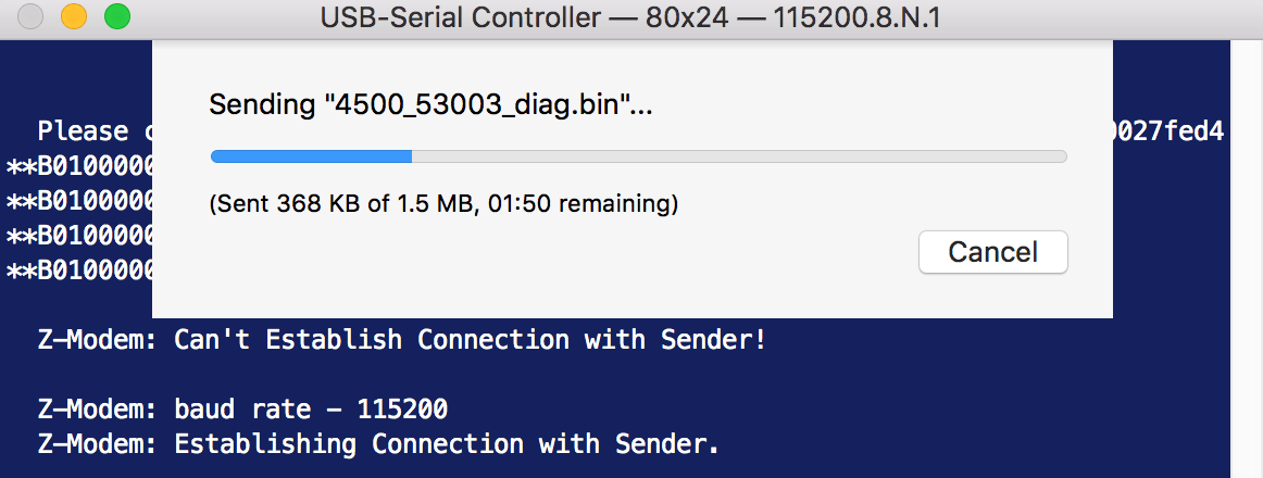 ERS Z-Modem transfer