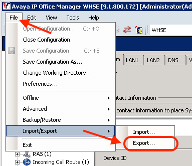 Export data