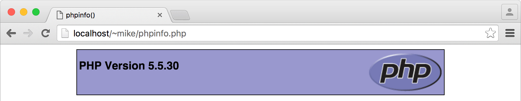 OS X Apache PHP Info