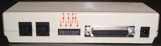 U.S.Robotics Sportster DIP switches