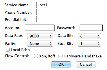 zterm communication settings